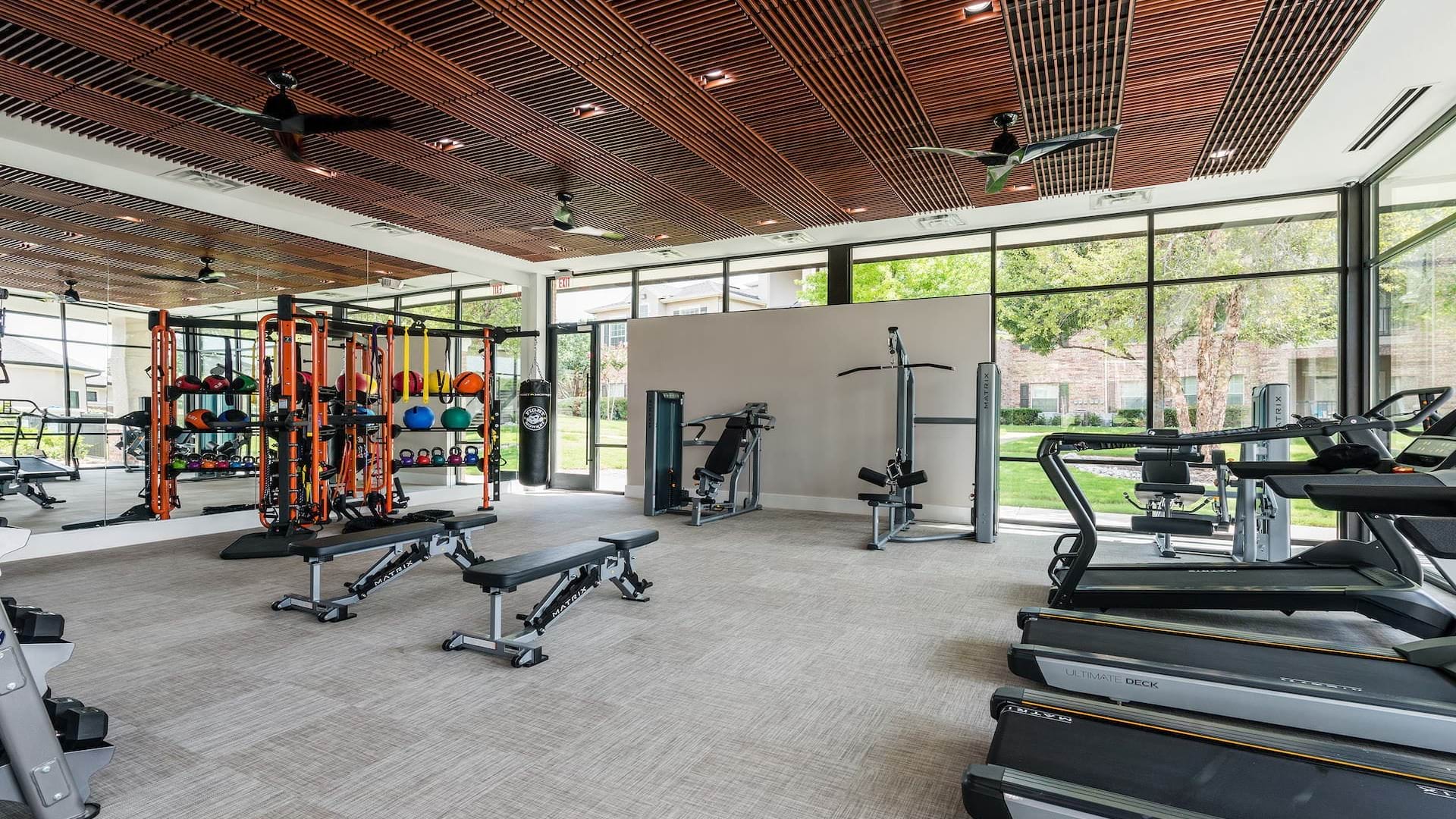 Our Carrollton apartment gym with cardio machines
