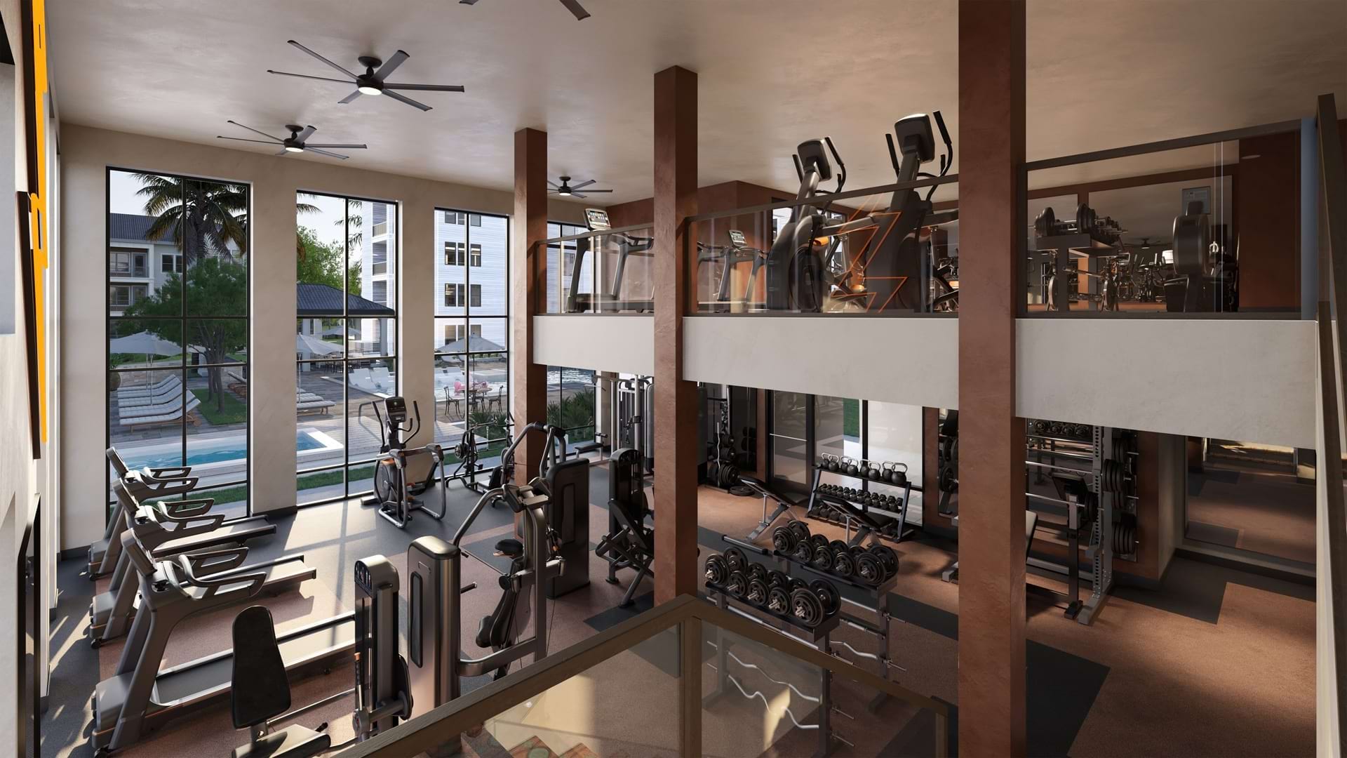 Brand new fitness center at our Riverview apartments for rent