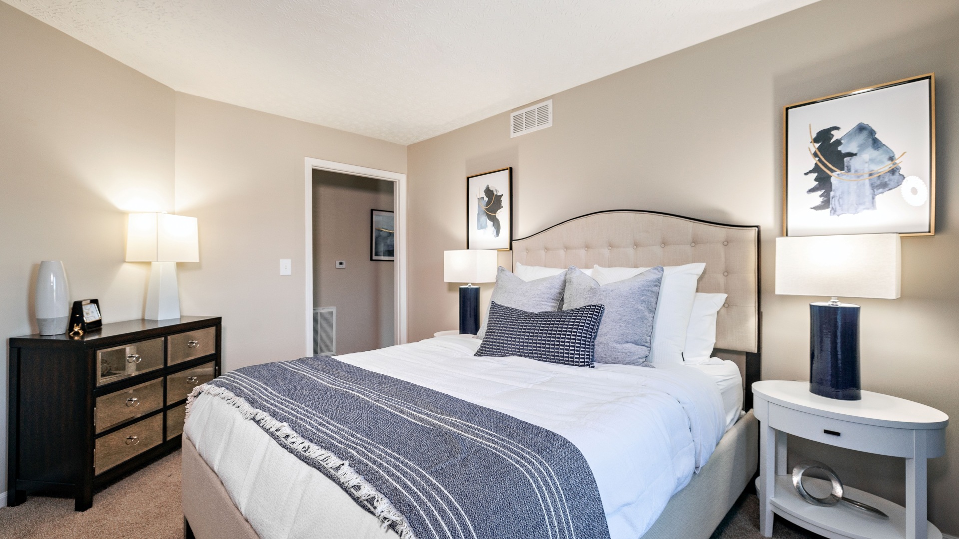 Upscale Bedroom with a Spacious Walk-In Closet at Our Canal Winchester, Ohio Apartments