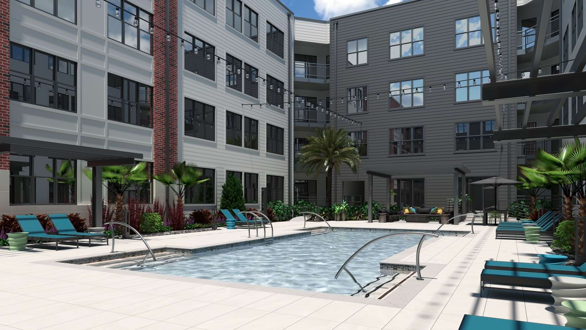 Resort-Style Pool at Our South End Luxury Apartment Community