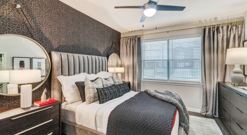 Spacious Bedroom with 9-Foot Ceilings at Our Bear Creek, Euless Apartments