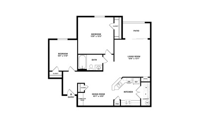 The Cape Hatteras  2 bedroom 1 bath 923 square feet
