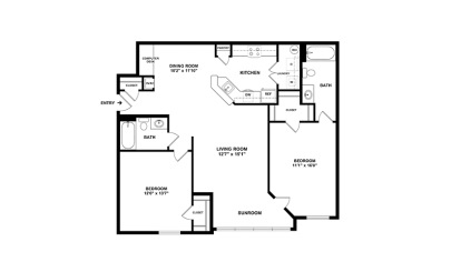 The Emerald Isle  2 bedroom 2 bath 1175 square feet