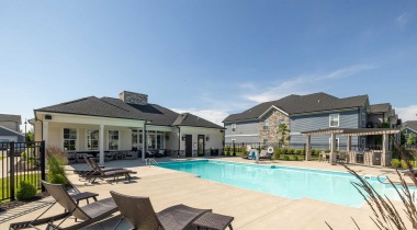 Community Pool with a Sun Deck at Our Sunbury Apartments