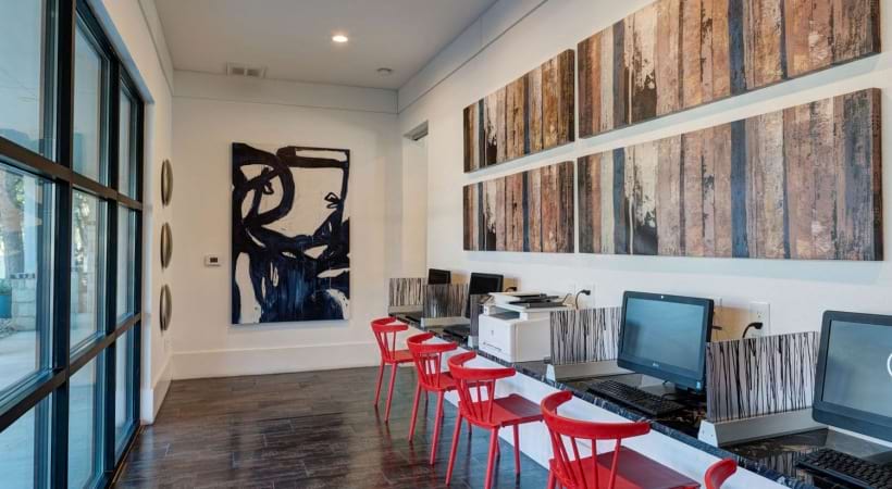 Business Center at Our Modern Apartments Near the Lackland Air Force Base
