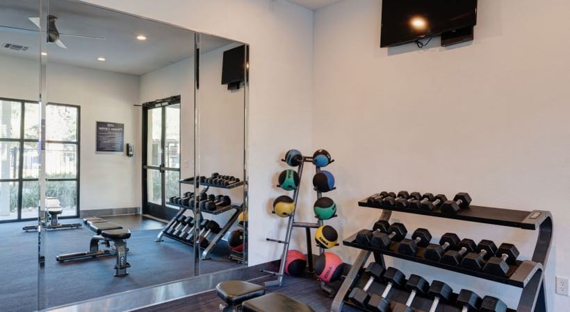 Fitness Center at Our Modern Apartments by SeaWorld in San Antonio