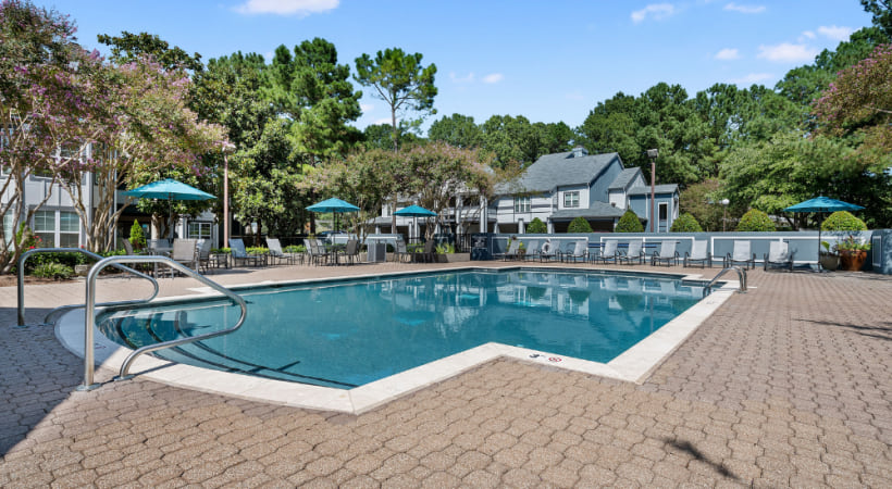 Resort-Style Pool and Sun Deck at Our Charlotte Apartments