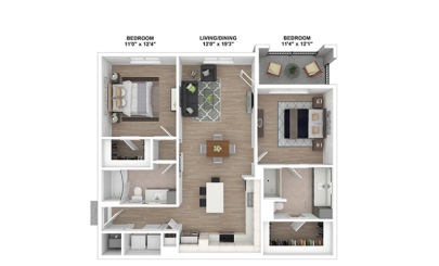 Jasmine 2 bedroom 2 bath 1118 square feet