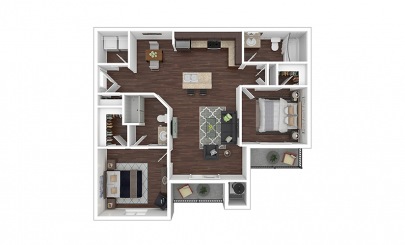 The Canyon 2 bedroom 2 bath 1150 square feet