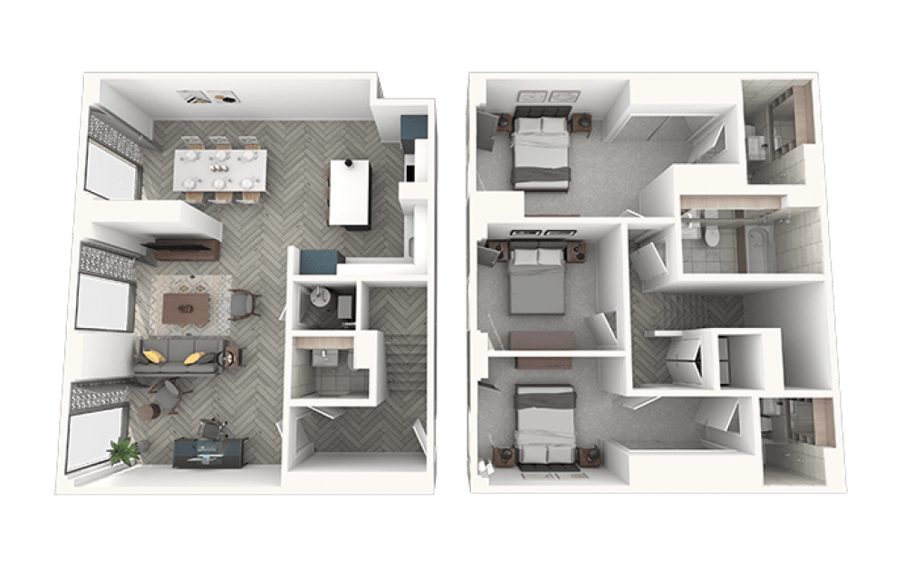 C9 Penthouse 3 bedroom 3 bath 1678 square feet