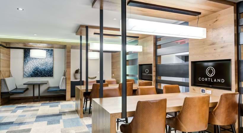 Resident Clubhouse with WiFi, HDTVs, Kitchen, Billiards, and More at Our Arlington County Apartment Community