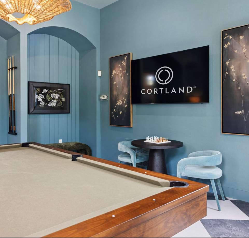 Pool Table and HDTV at Our Apartments Near 1960