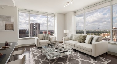 The Southmore high-rise with floor to ceiling windows