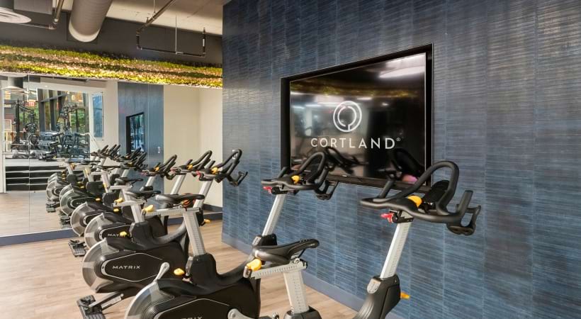 Yoga/Spin Studio at the 24/7 Fitness Center at our Apartments Near Pentagon City Metro