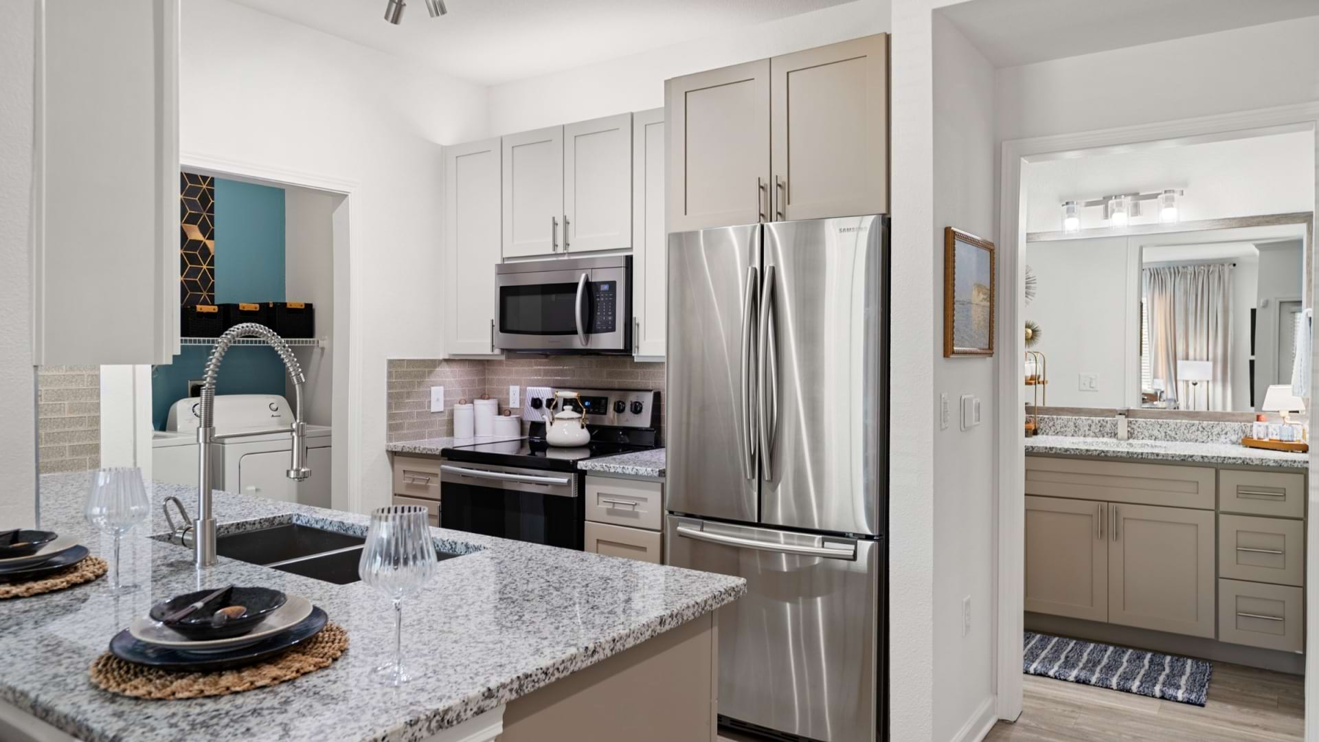 Kitchen at Our Apartments Near Southpark Meadows in Austin, TX