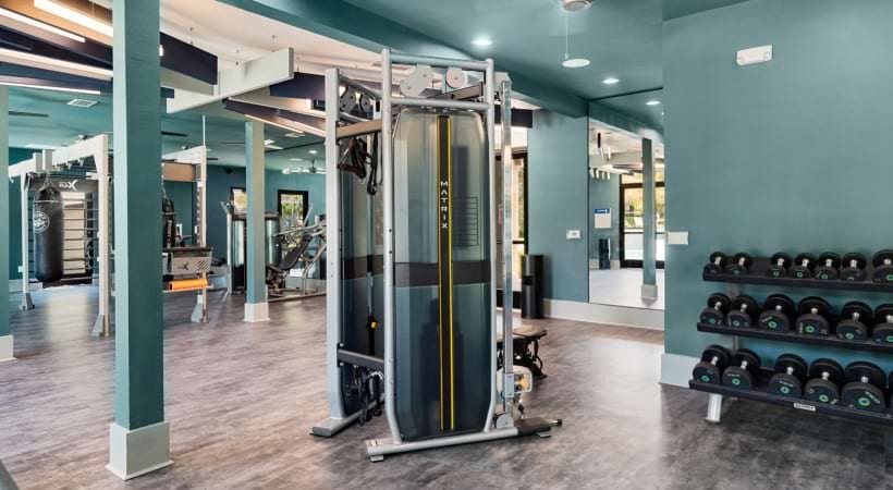 24/7 fitness center at Our Apartments on S. 1st St. in Austin, TX