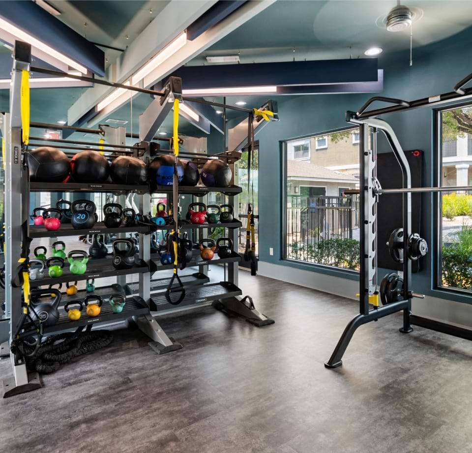 24/7 Fitness Center at Our Southpark Apartments in Austin