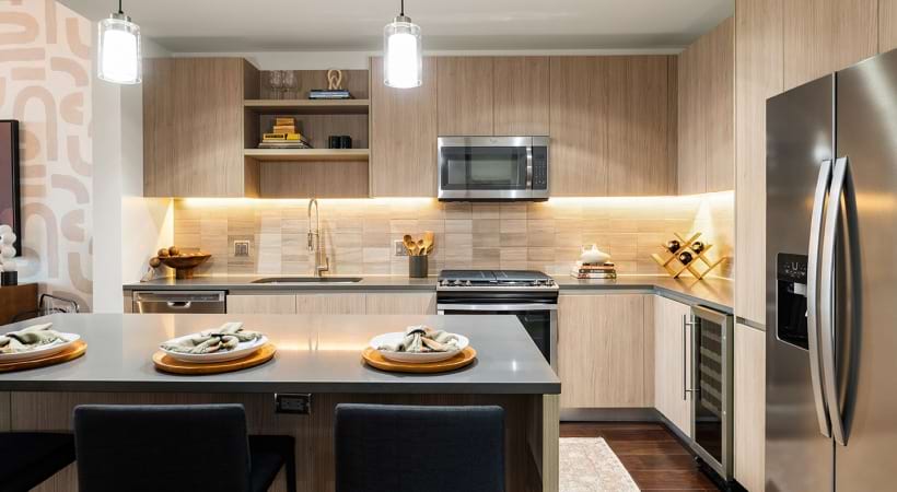 Sleek Kitchen in Our Hermann Park Apartments in Houston, Texas