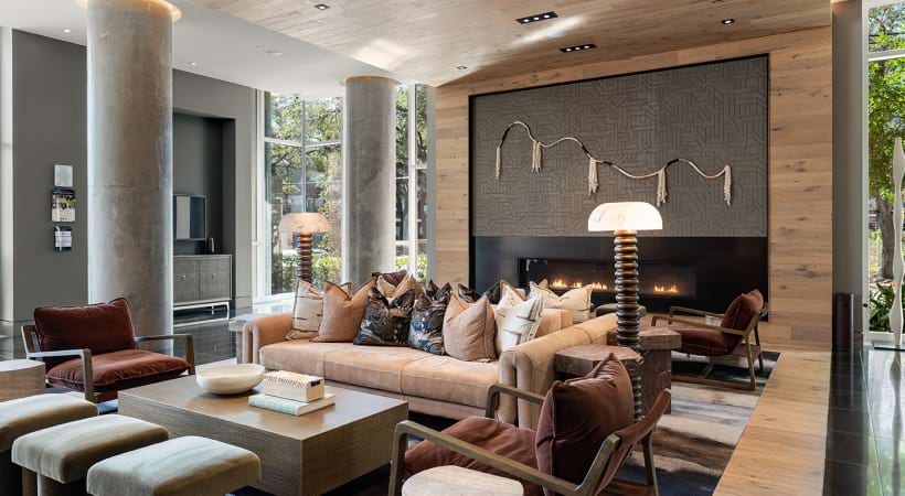 Contemporary Resident Lounge at Our Museum District Apartments in Houston, TX