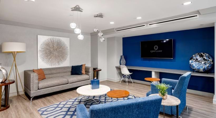 Resident Lounge with Cozy Seating at Our Upscale Apartments in North Arlington
