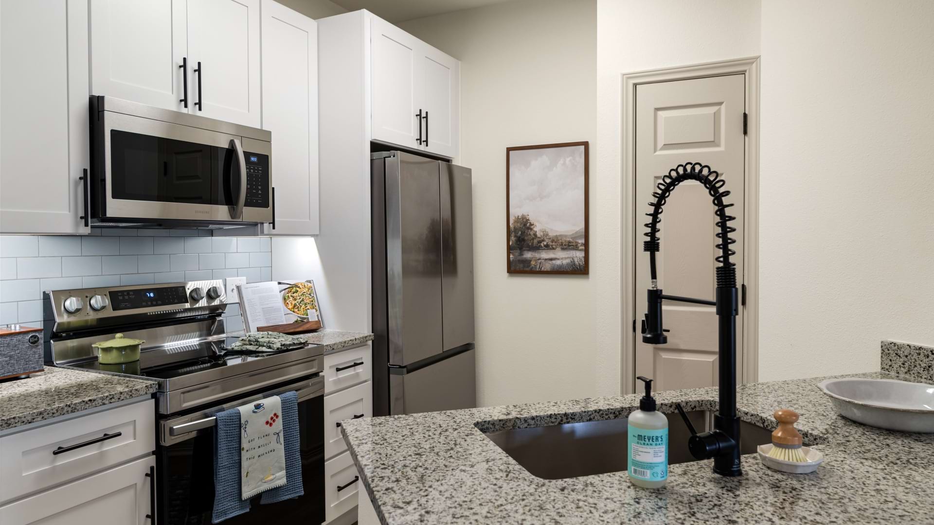 Modern Kitchen with Stainless Steel Appliances in Our Apartments on 1960 in Houston