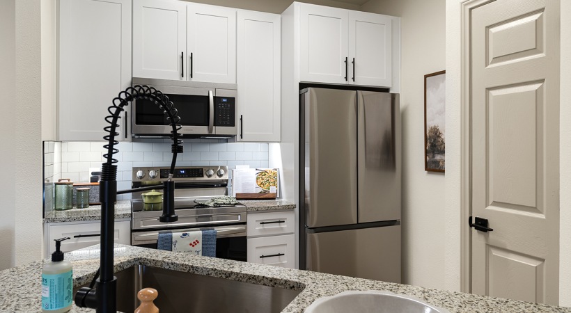 Modern Kitchen with Sleek Countertops in Our Apartments in Jersey Village Near Houston, TX