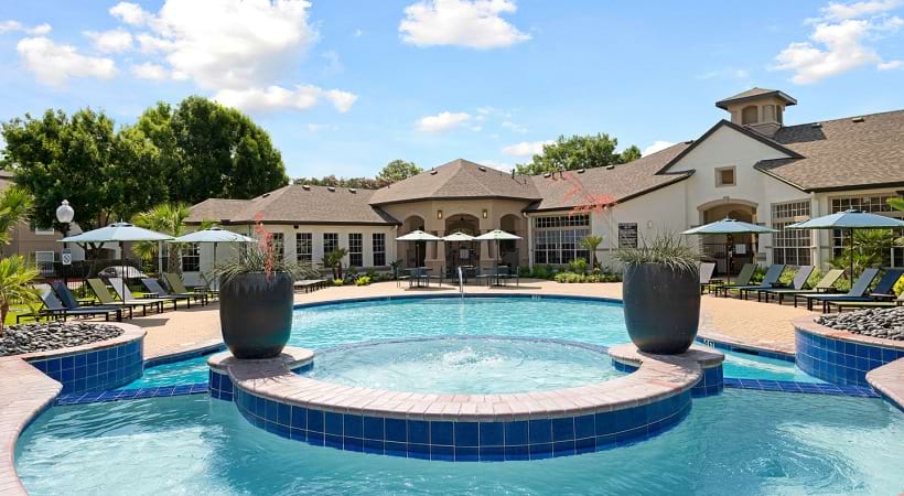 Resort-Style Pool and Sun Deck at Our Houston Apartments