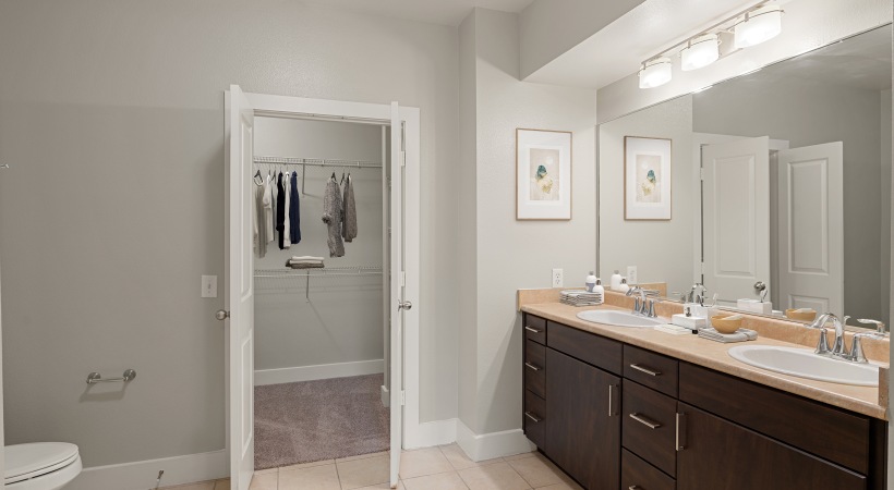 Double-Sink Vanity in Our Apartments in League City, TX