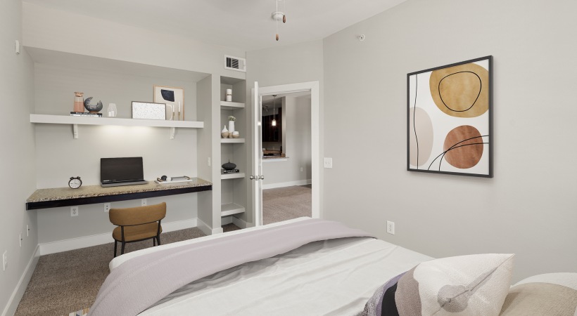 Bedroom with a Built-in Desk in Our Apartments for Rent in League City