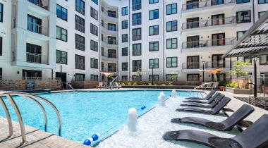 Poolside Cabanas and Sun Deck at Our Decatur Heights Apartments