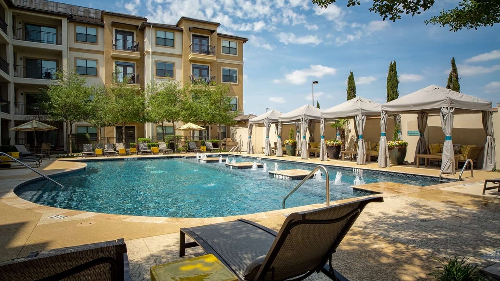 Addison Circle apartments with resort-style swimming pool