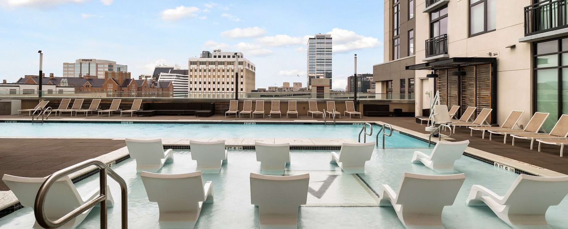 chairs in a pool