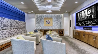 theater room with chairs