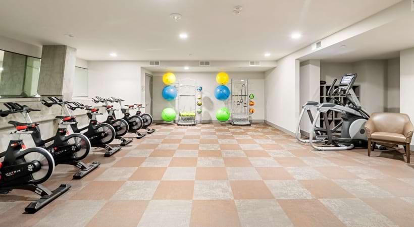fitness center with ample machines
