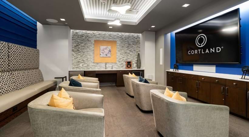 theater room with chairs