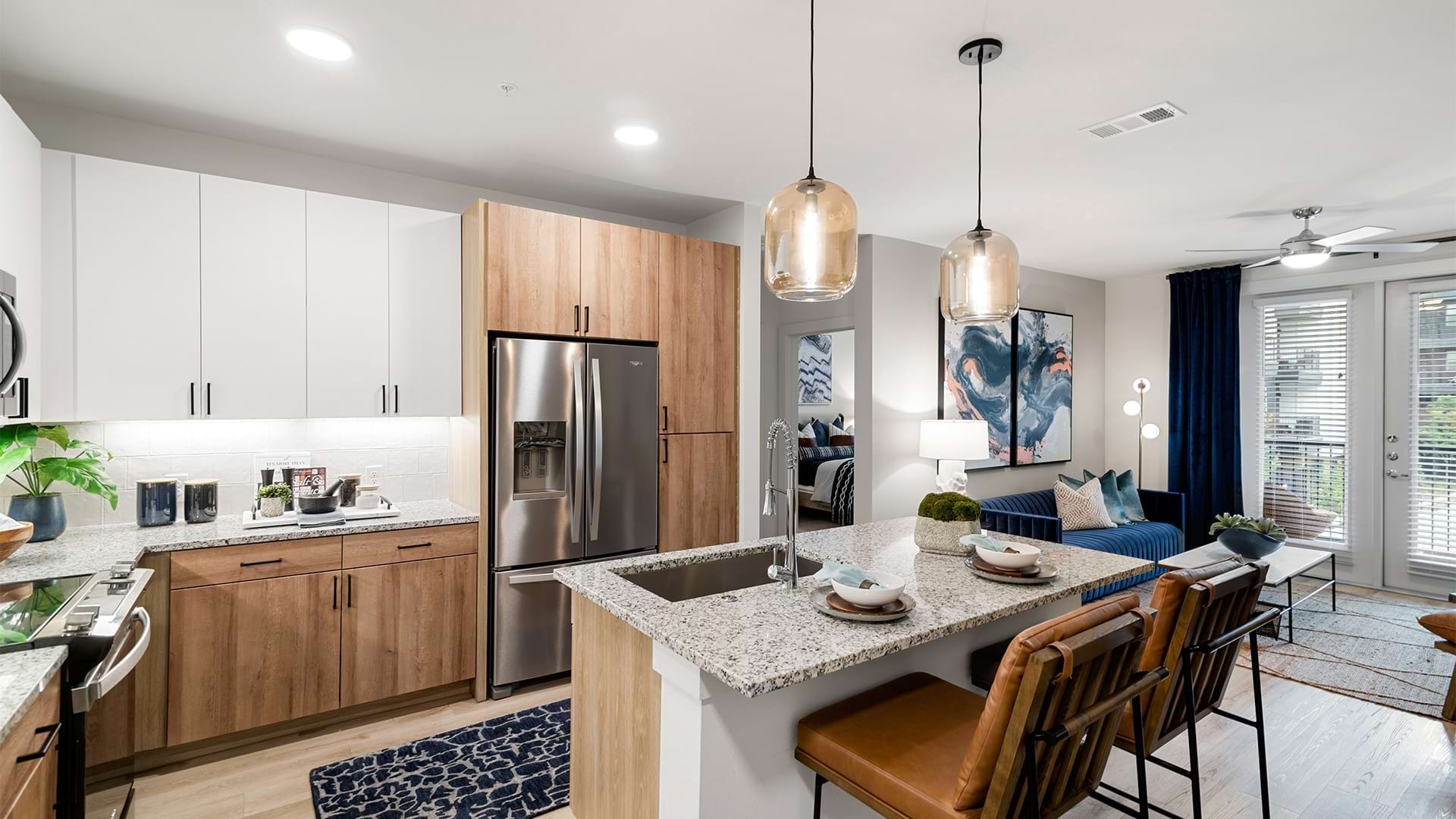 Expansive Kitchen Island at Our Apartments in Hebron, TX