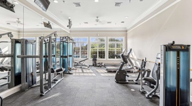 24/7 Fitness Center with Exercise Machines at Our Dulles Station Apartments in Herndon, VA