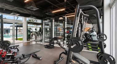 24/7 Fitness Center with Weights at Our Apartments Near Wynwood