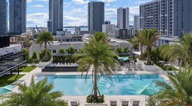 Aerial View of the Resort-Style Pool at Our Midtown Apartments in Miami