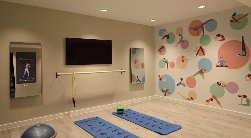 24/7 Fitness Center and Yoga Studio at Our Alexandria Station Apartments in Alexandria, VA