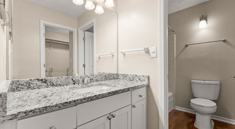Well-lit Bathroom at Our Apartments in Marietta, Georgia