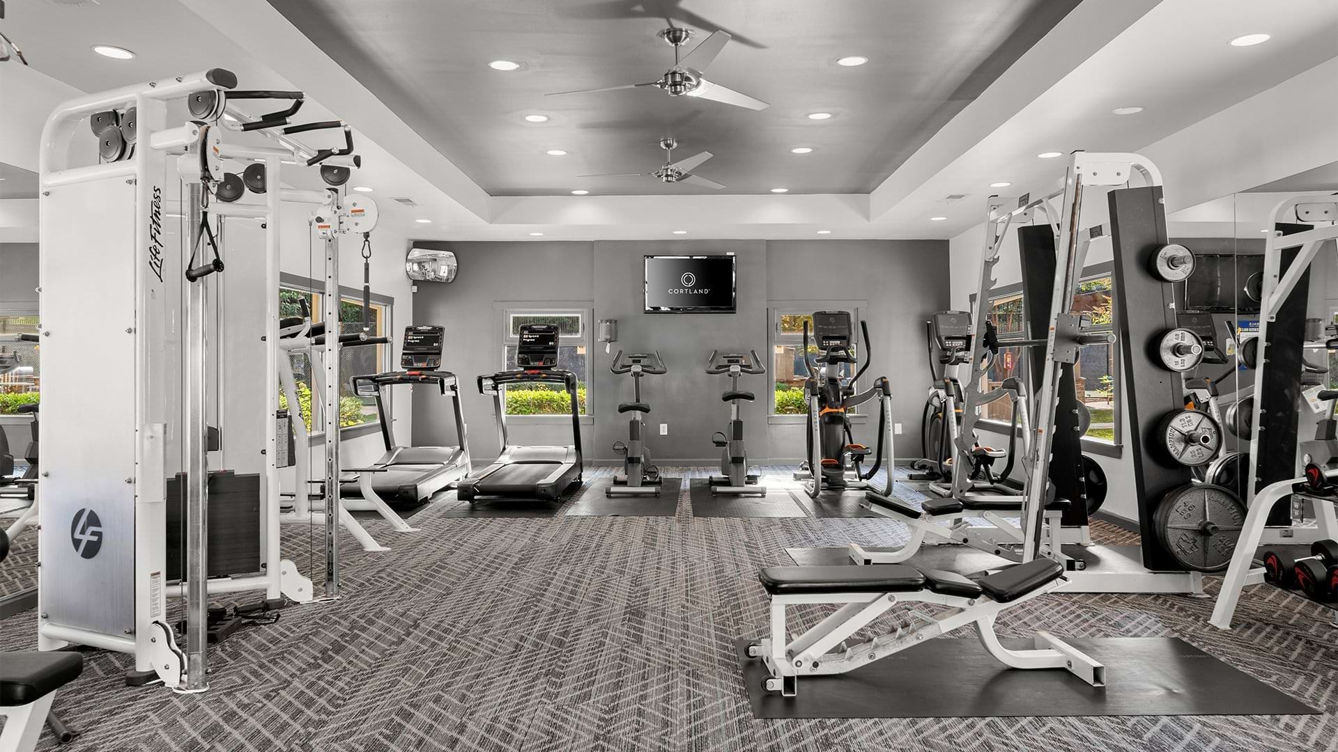 fitness center with ample machines