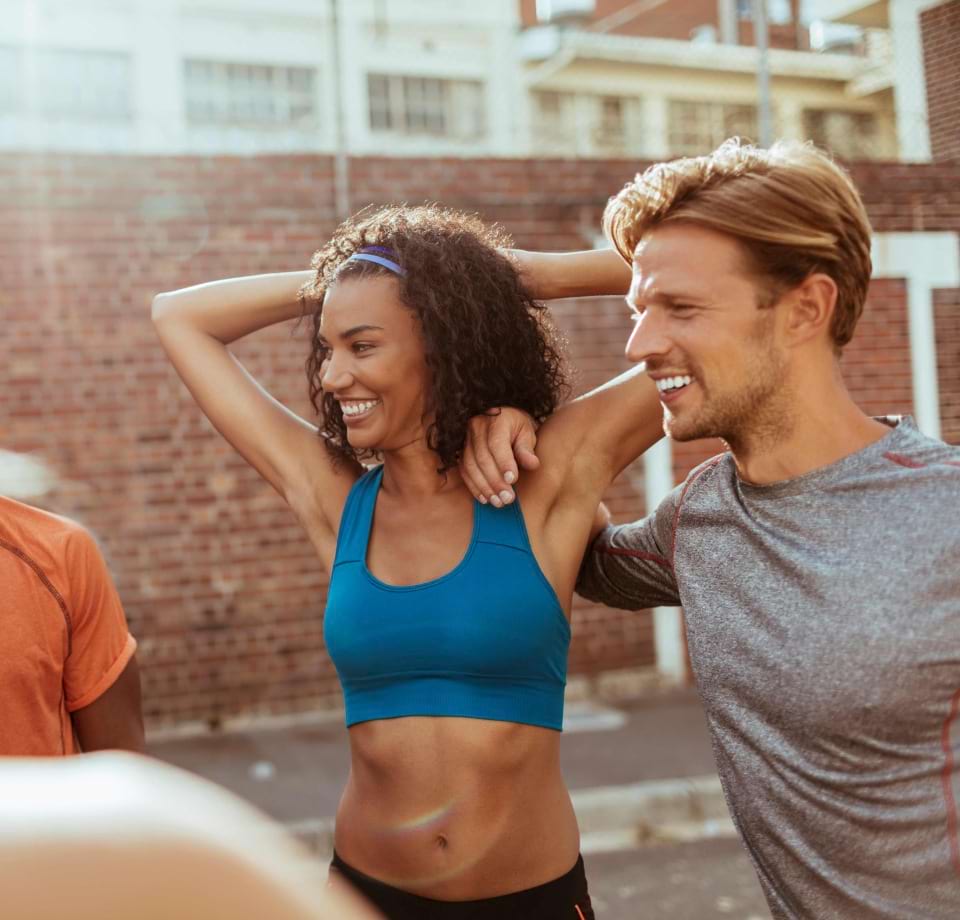 Residents Working Out at Our Cortland Apartments