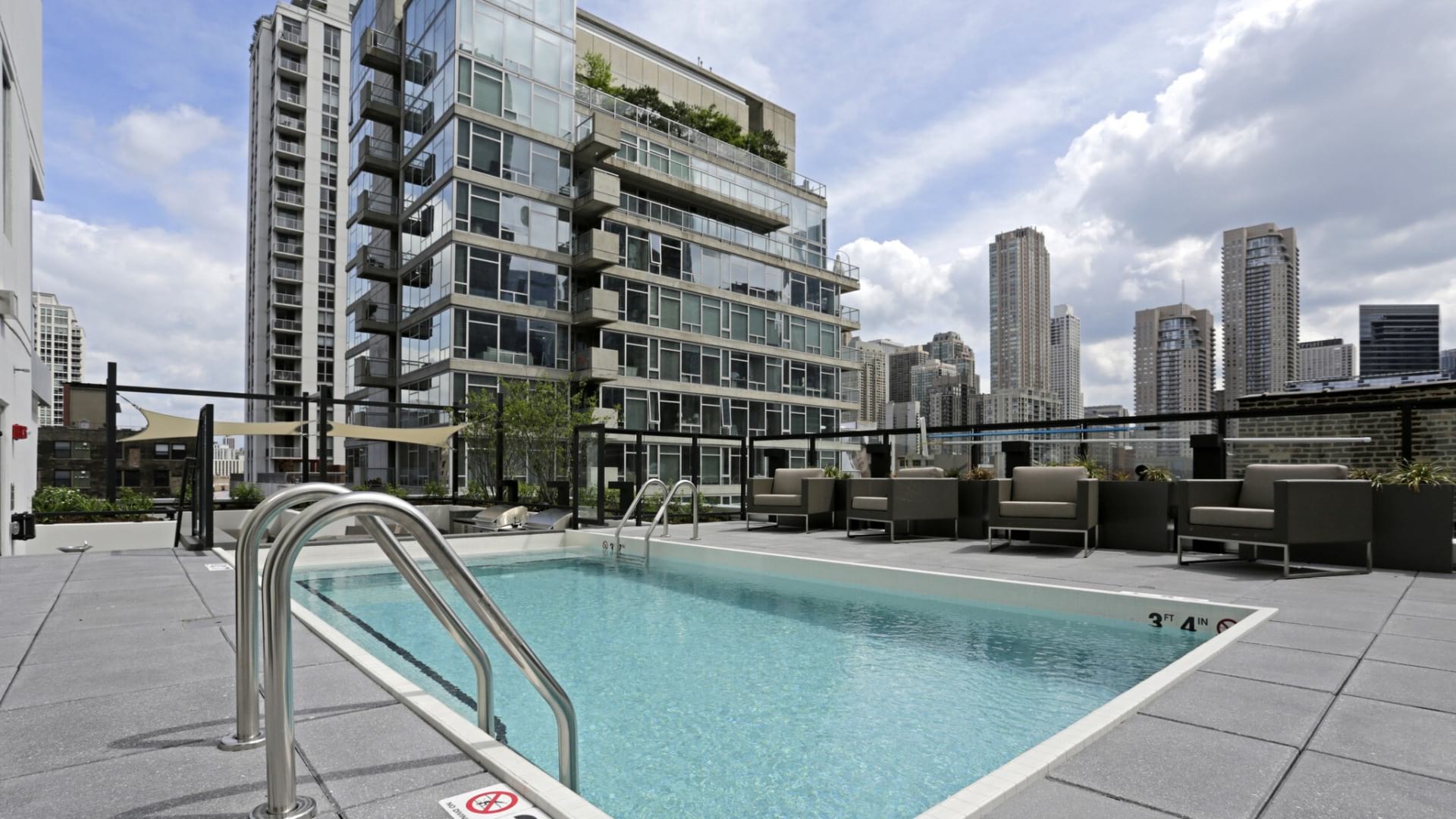 Skyview Pool at Our River North High-Rise Apartments
