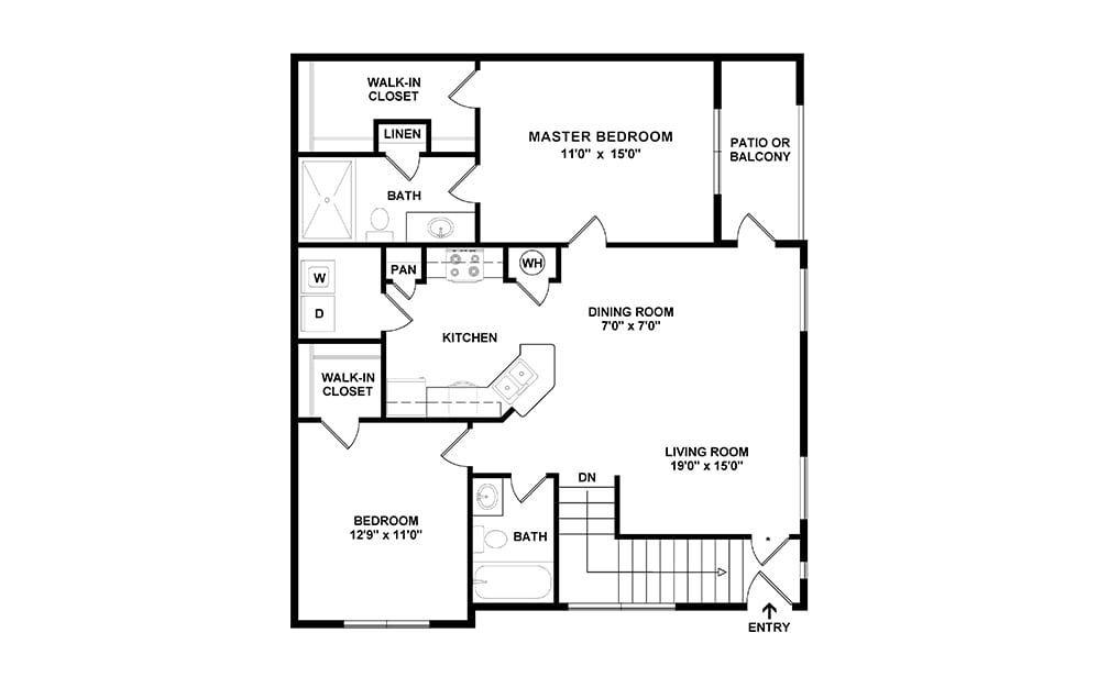The Preston 2 bedroom 2 bath 1151 square feet (2)